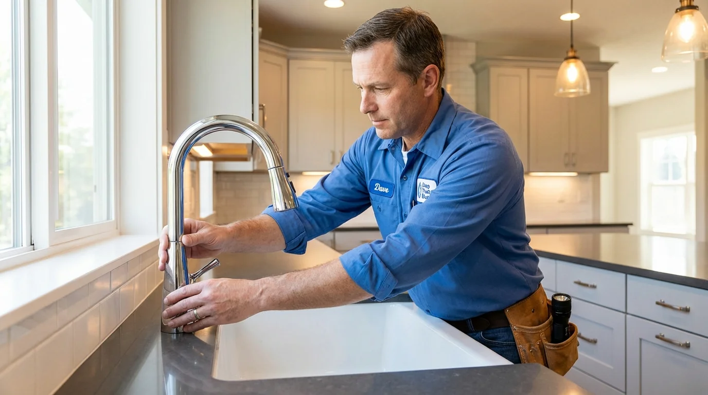 Kitchen faucet installation by Johns Plumbing LLC in Roslyn Heights